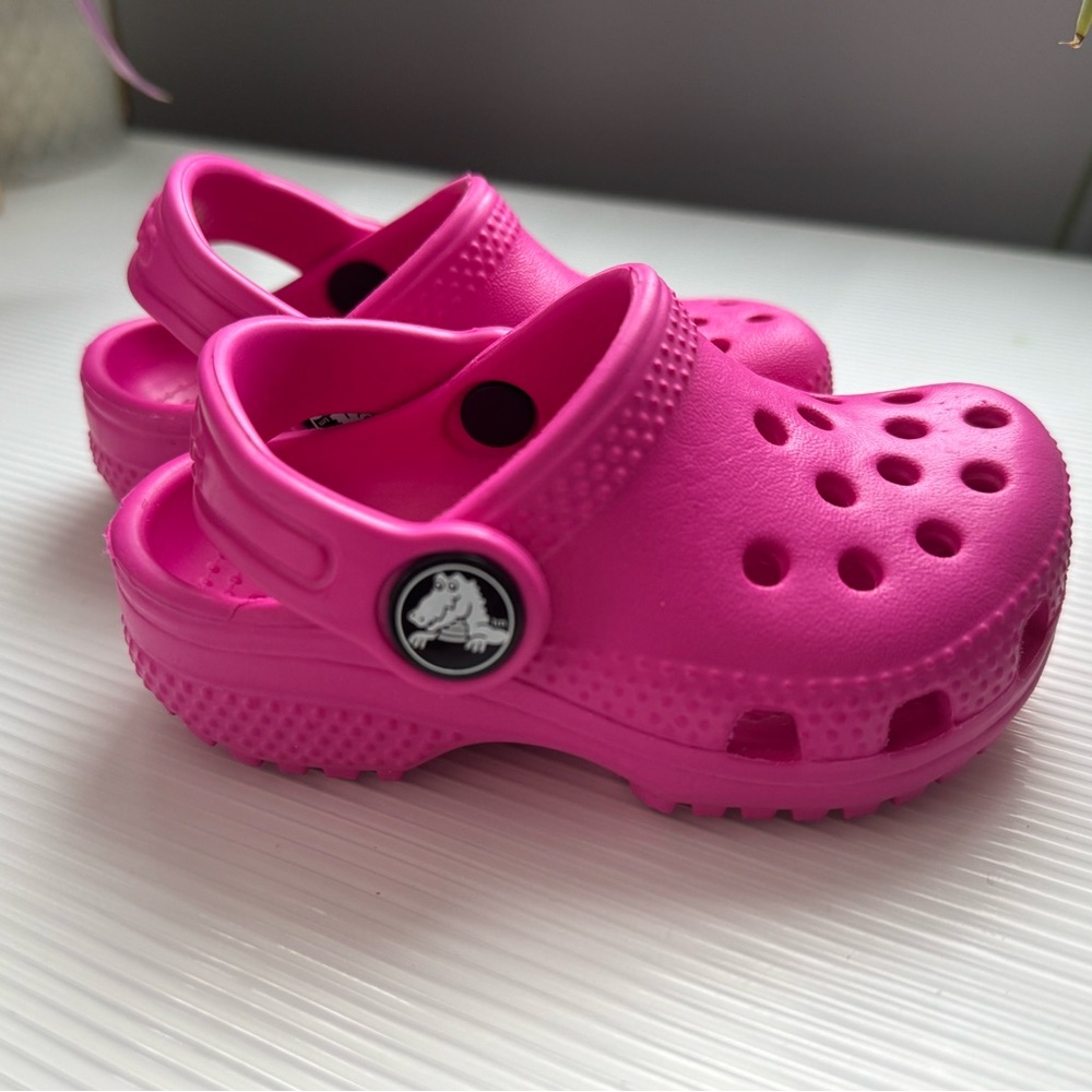 Hot Pink Baby Crocs size 4